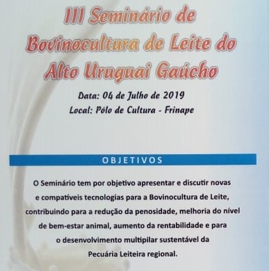 Sindilat participa do III Seminário de Bovinocultura de Leite do Alto Uruguai