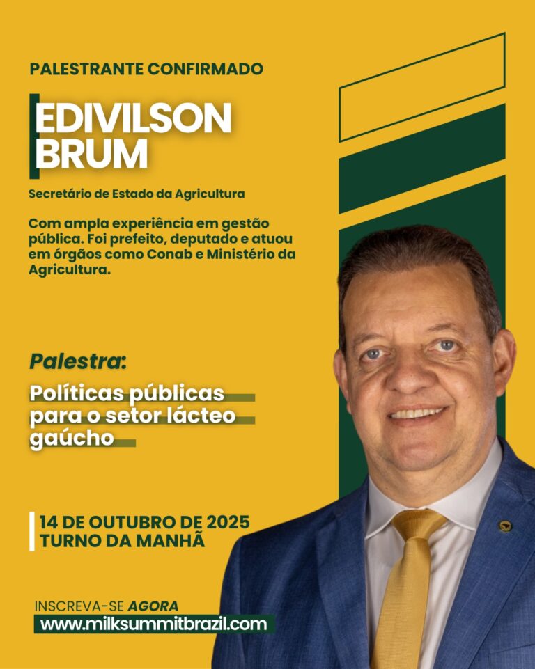 Políticas públicas para o setor lácteo gaúcho serão debatidas no Milk Summit Brazil 2025