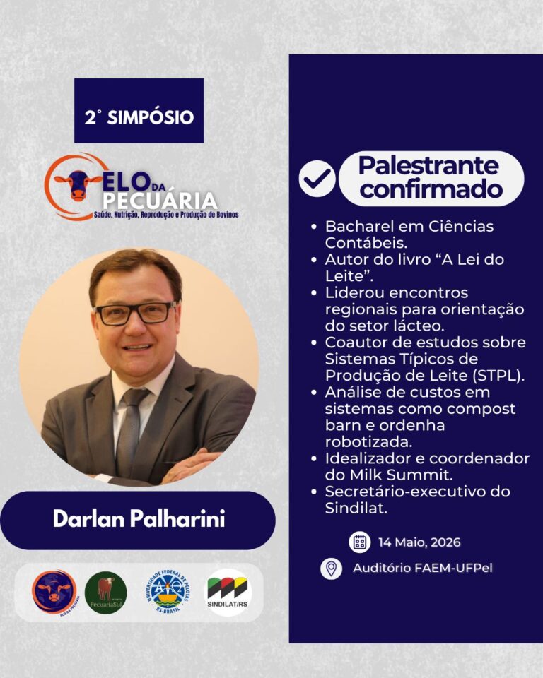 Sindilat estará do 2º Simpósio Elo da Pecuária com palestra sobre o setor leiteiro